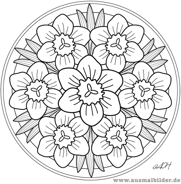 Coloriage de mandalas de fleurs avec motifs délicats Coloriage de mandalas de fleurs avec motifs délicats