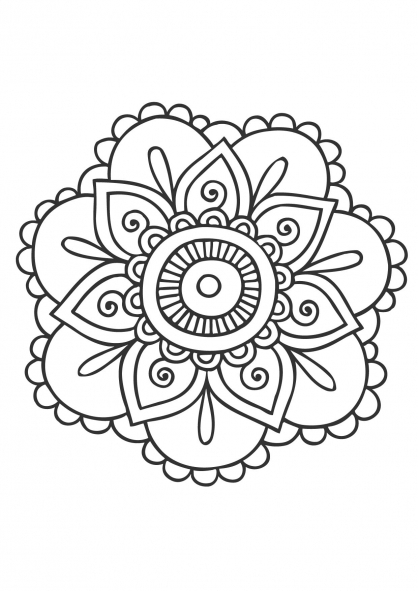 Coloriage de mandalas fleuris avec motifs délicats