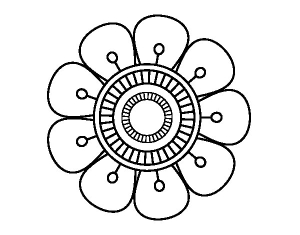 Coloriage de mandalas fleuris avec motifs géométriques Coloriage de mandalas fleuris avec motifs géométriques