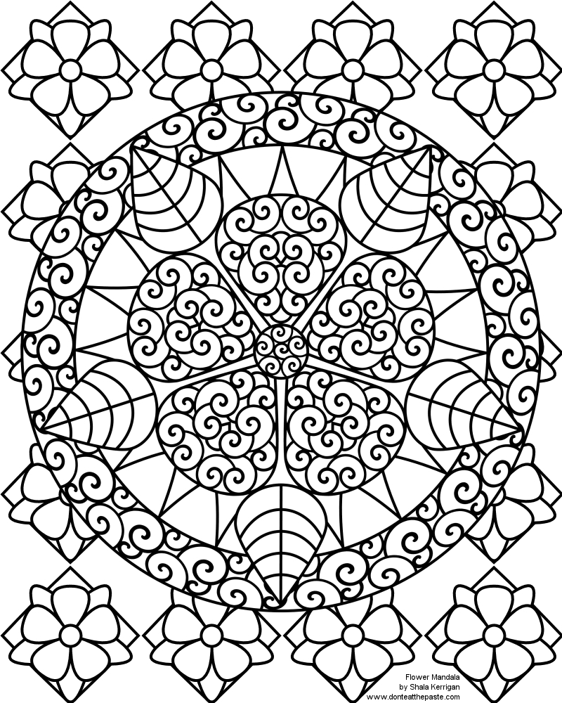 Coloriage de mandalas floraux avec motifs variés