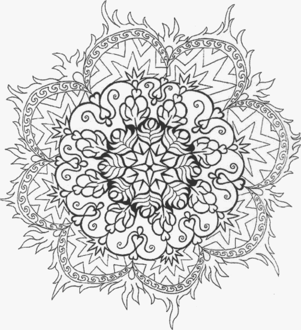 Coloriage de mandalas fleuris avec motifs complexes Coloriage de mandalas fleuris avec motifs complexes