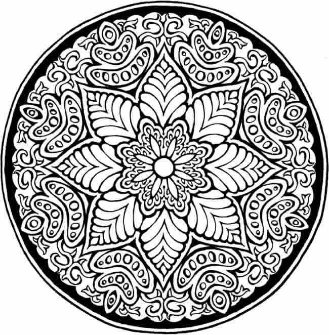 Coloriage de mandalas de fleurs avec motifs géométriques Coloriage de mandalas de fleurs avec motifs géométriques