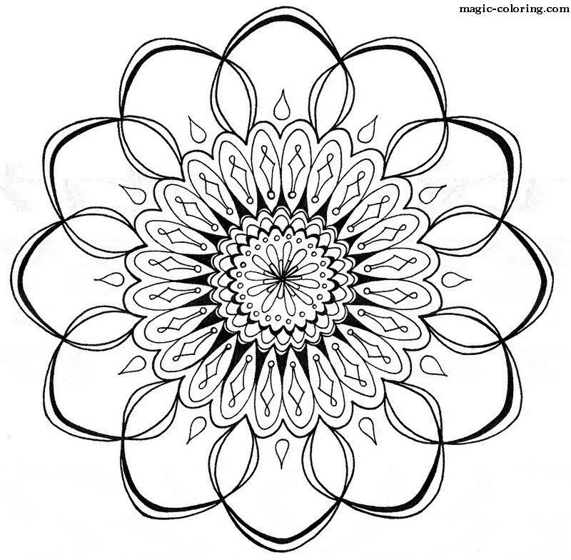 Coloriage de mandalas de fleurs délicates à remplir de couleurs