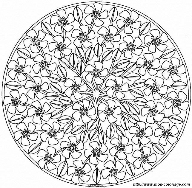 Coloriage de mandalas fleurs à motifs variés Coloriage de mandalas fleurs à motifs variés