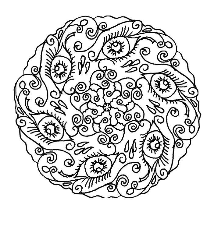 Coloriage de mandalas floraux aux motifs entrelacés Coloriage de mandalas floraux aux motifs entrelacés
