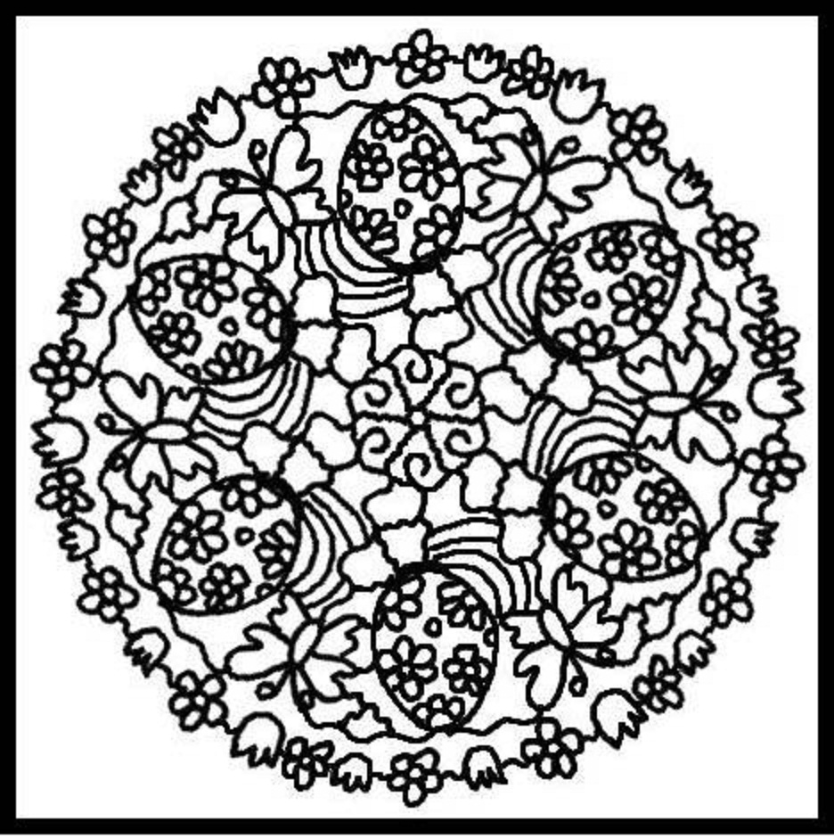 Coloriage de mandalas illustrant des fleurs entrelacées