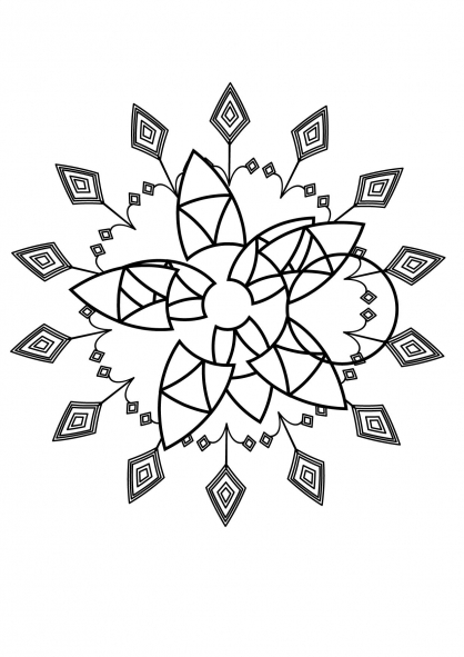 Coloriage de mandalas de fleurs avec motifs symétriques Coloriage de mandalas de fleurs avec motifs symétriques