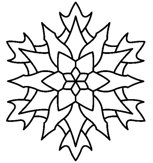 Coloriage de mandalas en forme de flocon de neige avec motifs géométriques