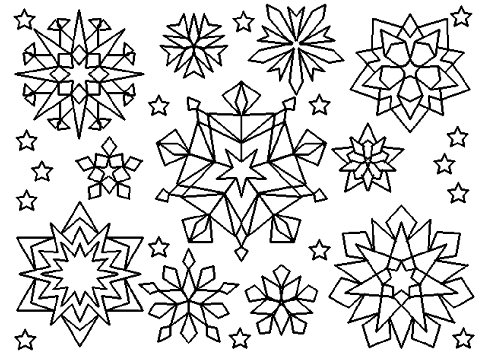 Coloriage de mandalas en forme de flocon de neige