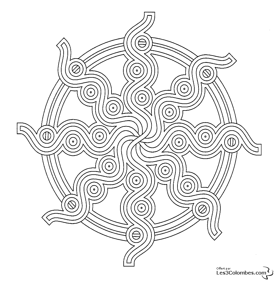 Coloriage d’un mandala en forme de flocon de neige