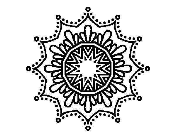 Coloriage d'un mandala en forme de flocon de neige