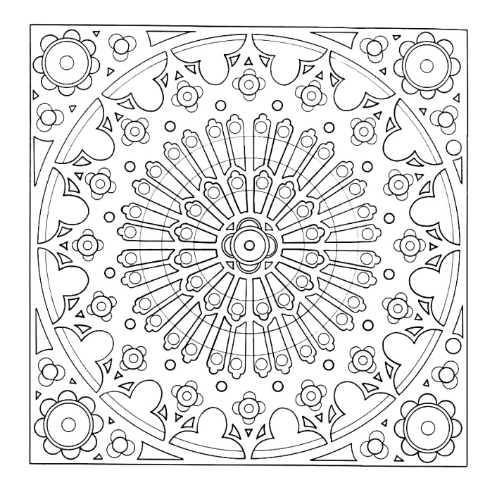 Coloriage de mandalas en forme de flocon de neige