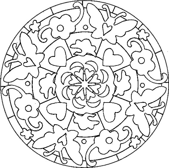 Coloriage d'un mandala en forme de papillon avec motifs floraux Coloriage d'un mandala en forme de papillon avec motifs floraux