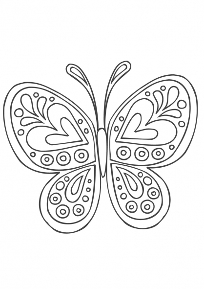 Coloriage de mandalas avec un papillon au centre