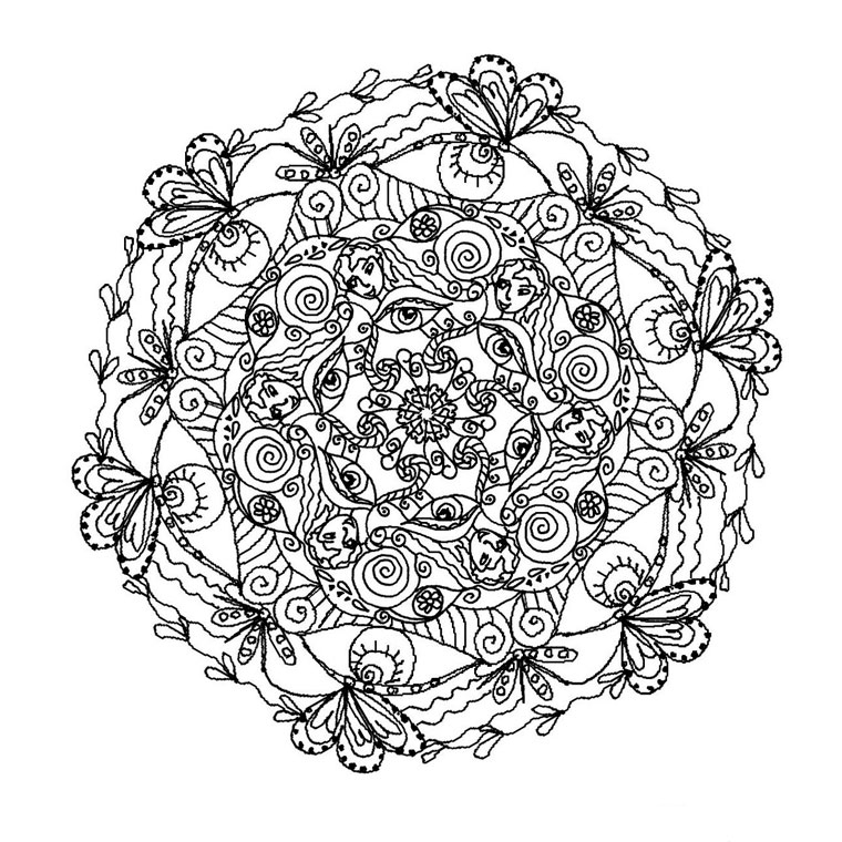 Coloriage de mandalas représentant un papillon dans un style artistique Coloriage de mandalas représentant un papillon dans un style artistique