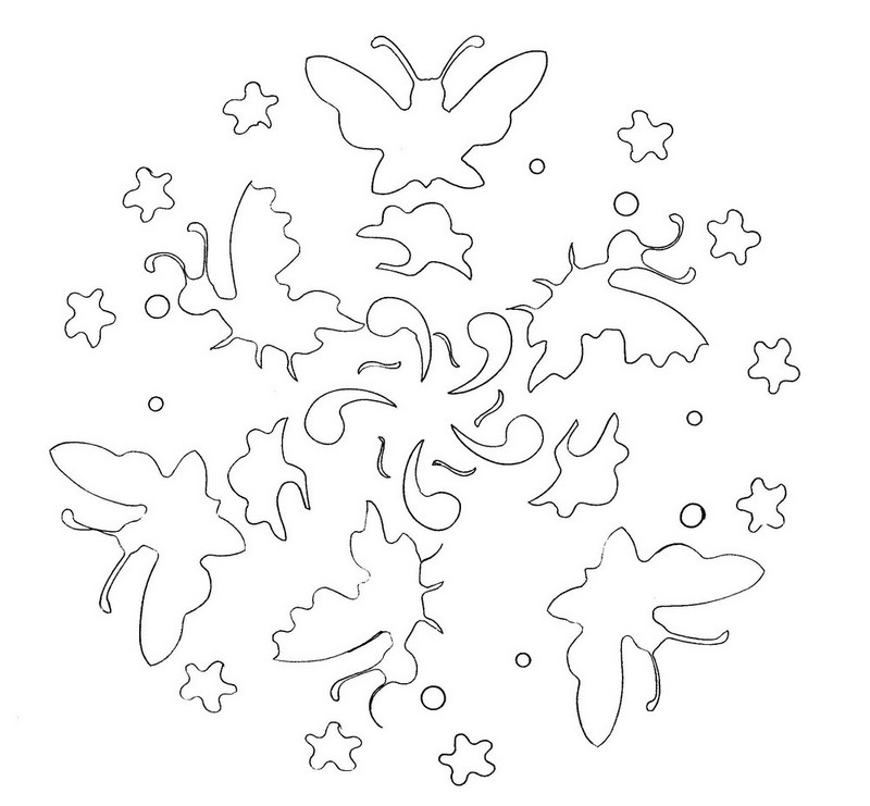 Coloriage d'un mandala en forme de papillon avec motifs floraux Coloriage d'un mandala en forme de papillon avec motifs floraux