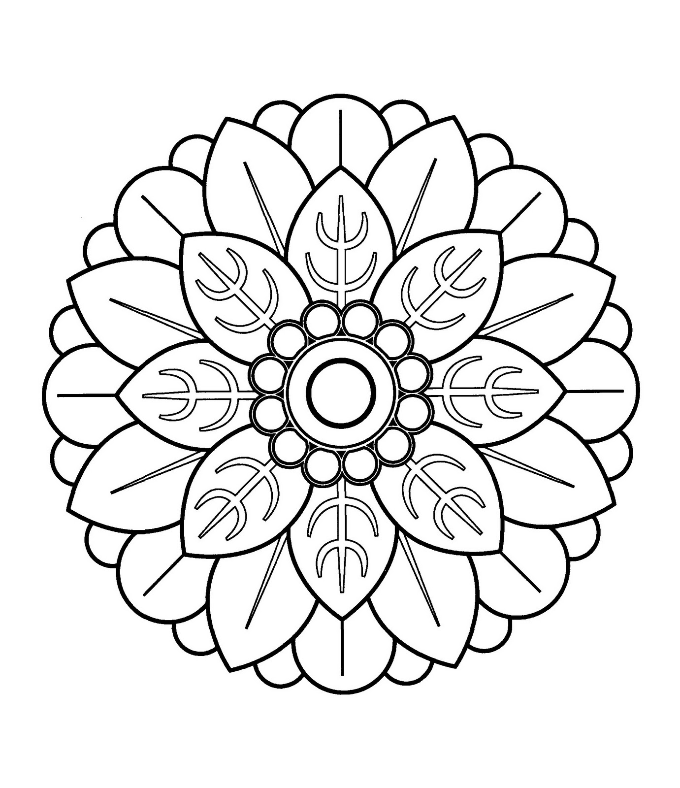 Coloriage de mandalas pour enfants avec motifs géométriques