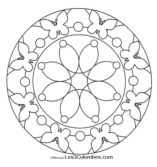 Coloriage de mandalas pour enfants avec motifs géométriques