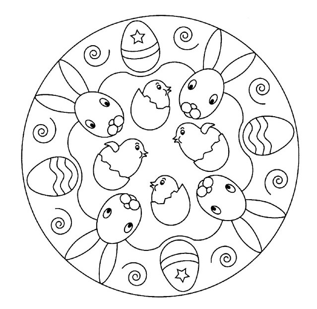 Coloriage de mandalas pour enfants avec motifs géométriques