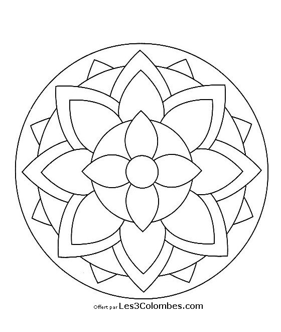 Coloriage de mandalas pour enfants avec motifs géométriques