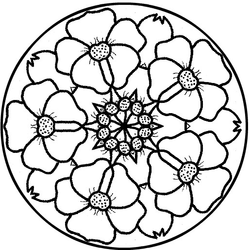 Coloriage de mandalas pour enfants avec motifs géométriques