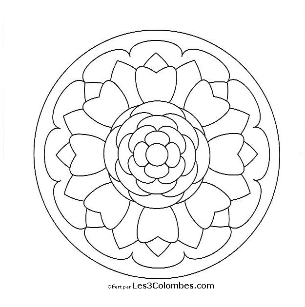 Coloriage de mandalas pour enfants avec motifs géométriques
