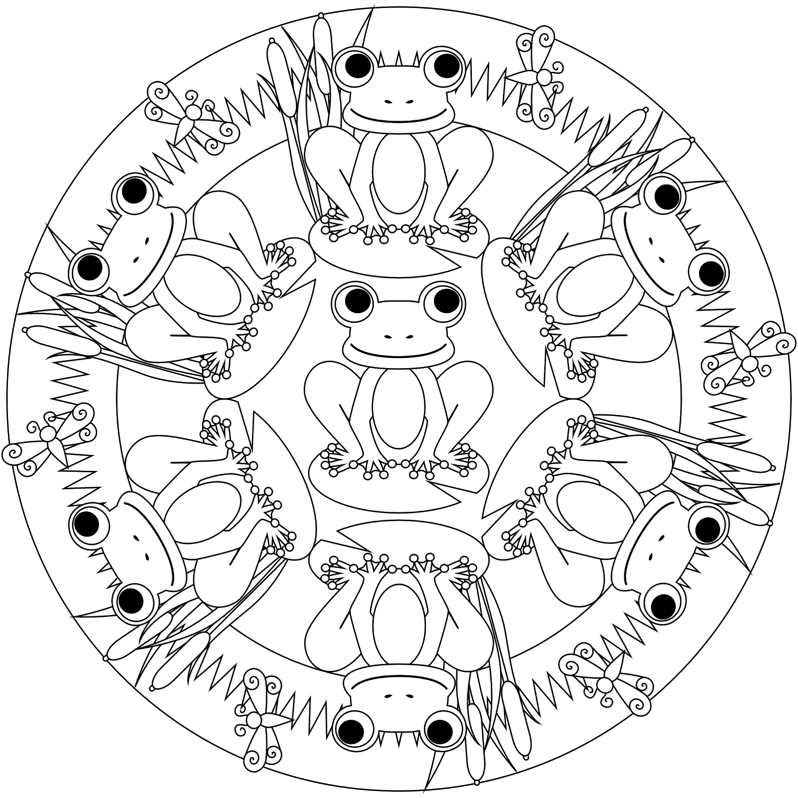 Coloriage de mandalas pour enfants avec motifs floraux et géométriques