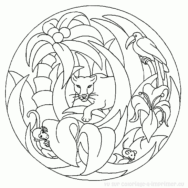 Coloriage de mandalas pour enfants avec motifs géométriques