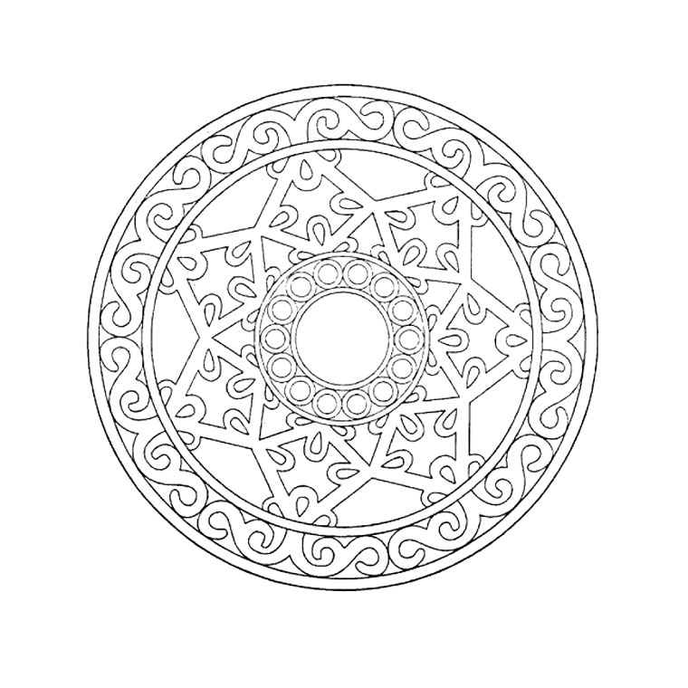 Coloriage de mandalas pour enfants avec motifs géométriques