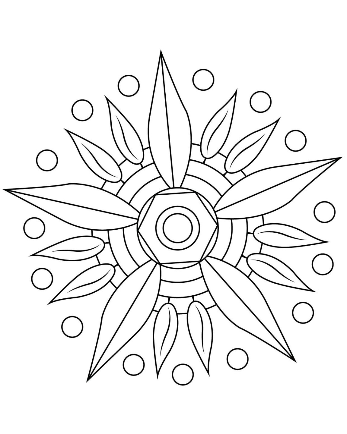 Coloriage de mandalas pour enfants avec motifs variés