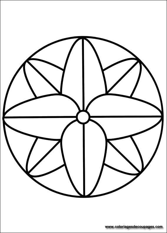 Mandala pour enfants à colorier avec motifs géométriques