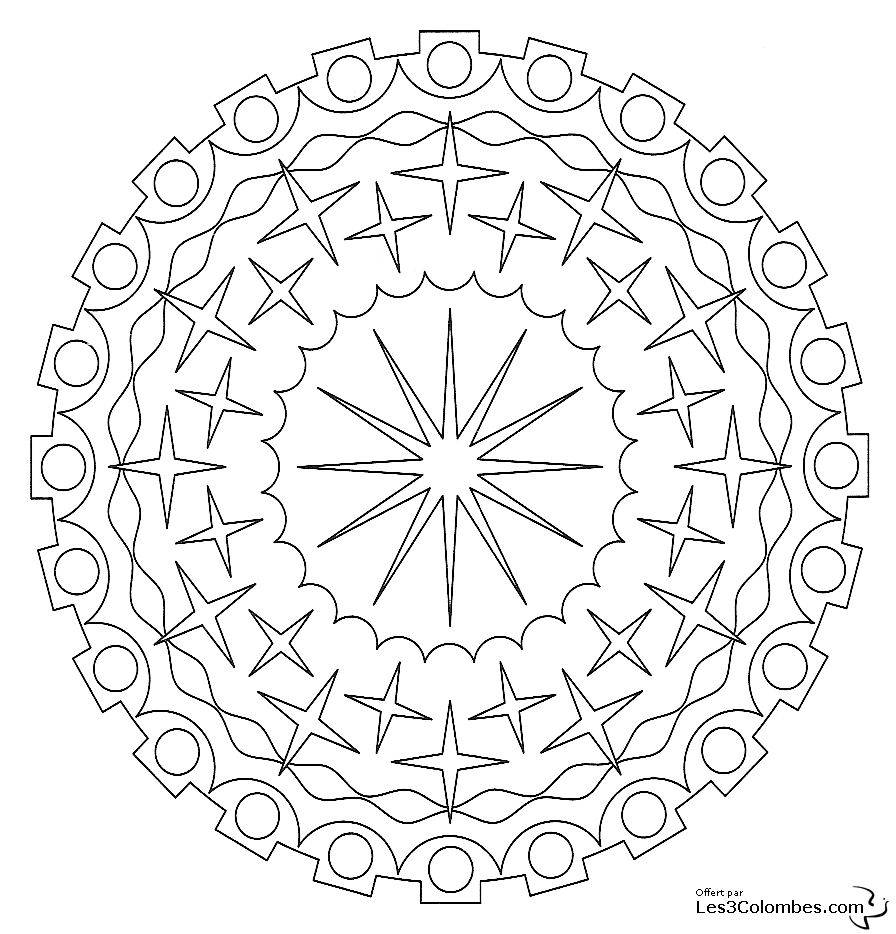 Coloriage de mandalas pour enfants avec motifs floraux