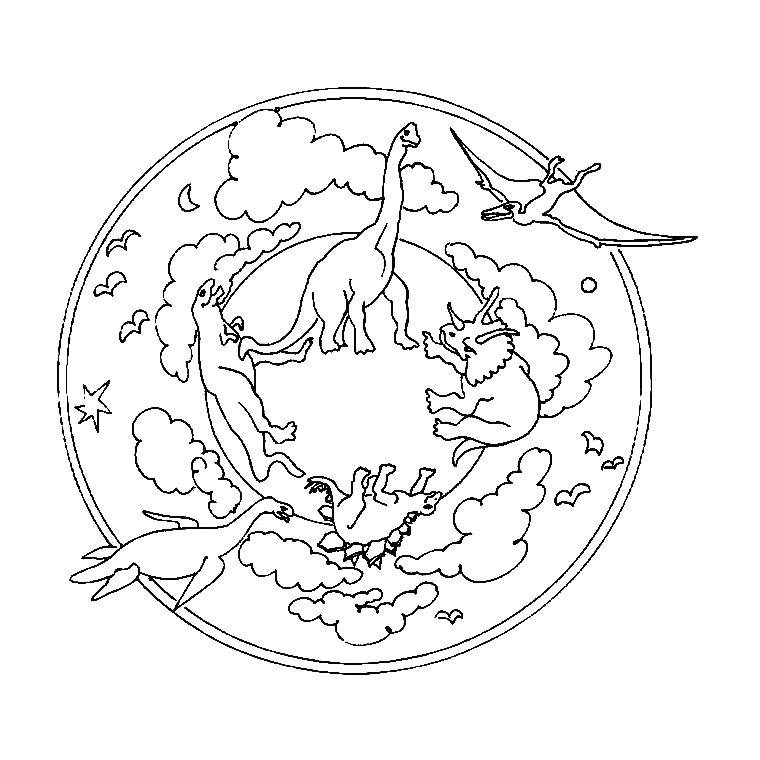 Coloriage de mandalas pour enfants à motifs géométriques