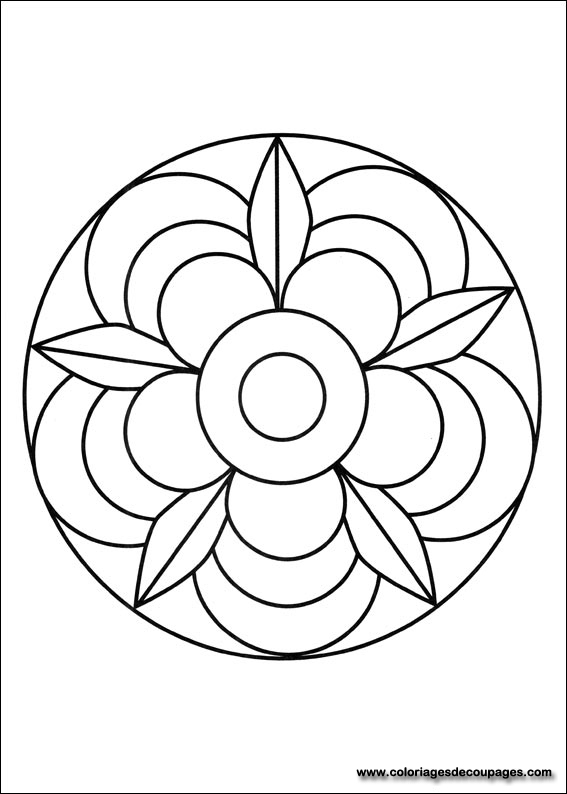 Coloriage de mandalas pour enfants avec motifs géométriques