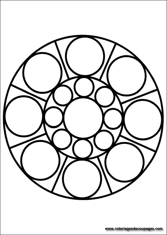Coloriage de mandalas pour enfants avec motifs géométriques