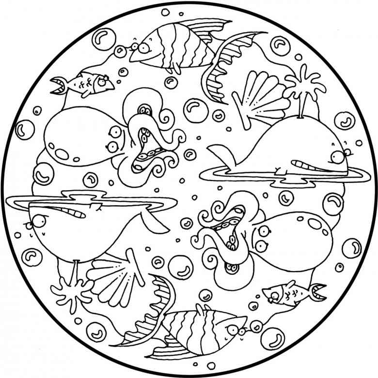 Coloriage de mandalas pour enfants avec motifs géométriques