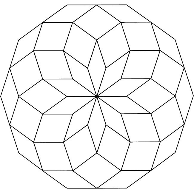 Coloriage de mandalas pour enfants avec motifs géométriques