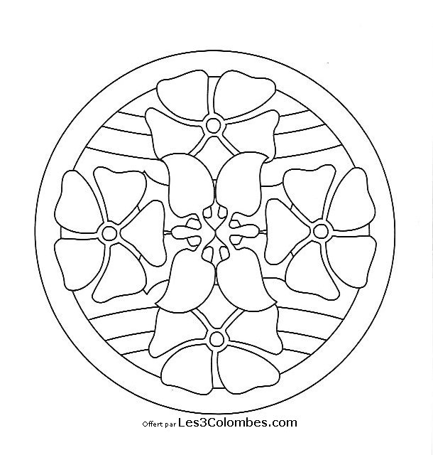 Coloriage de mandalas pour enfants avec motifs géométriques