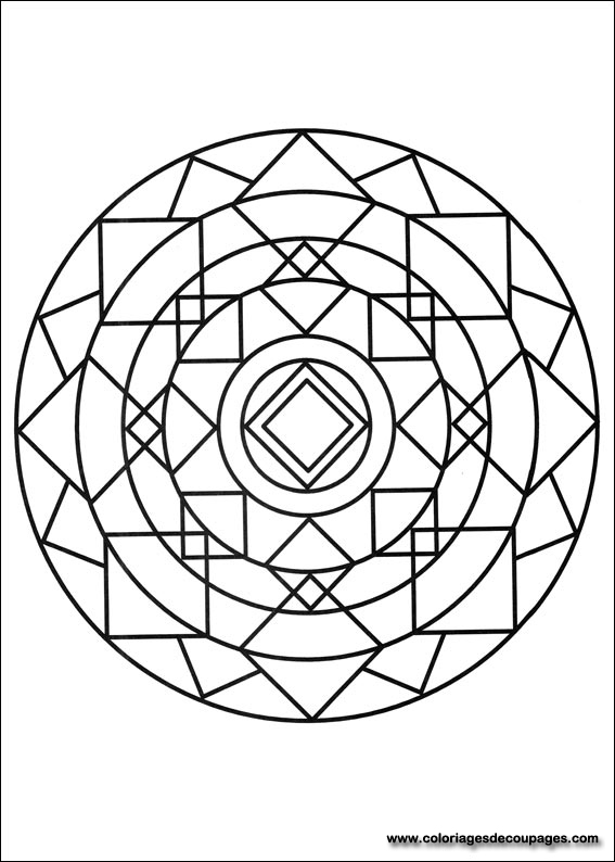 Coloriage de mandalas pour enfants avec motifs géométriques
