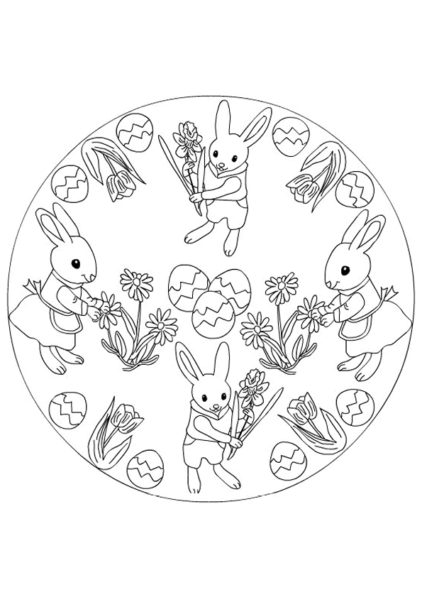Mandalas pour enfants à colorier avec des motifs géométriques