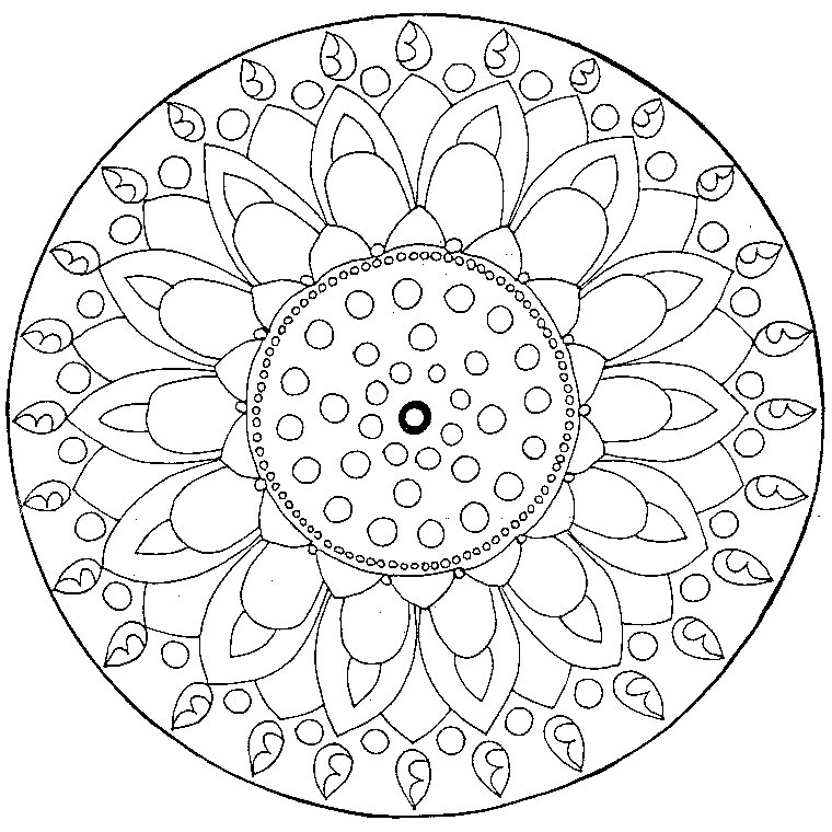 Coloriage de mandalas pour enfants avec motifs géométriques