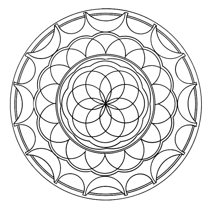 Coloriage de mandalas pour enfants avec motifs géométriques et floraux