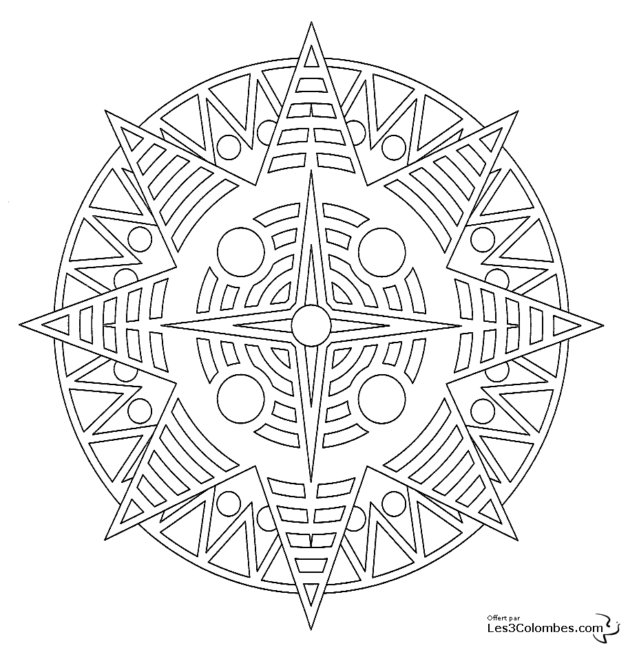 Coloriage de mandalas pour enfants avec motifs circulaires variés