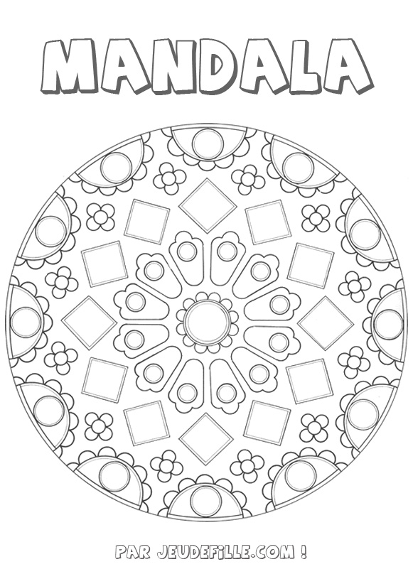 Coloriage de mandalas pour enfants avec motifs circulaires et symétriques