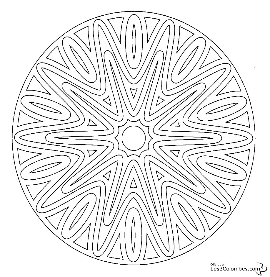 Coloriage de mandalas pour enfants avec motifs géométriques