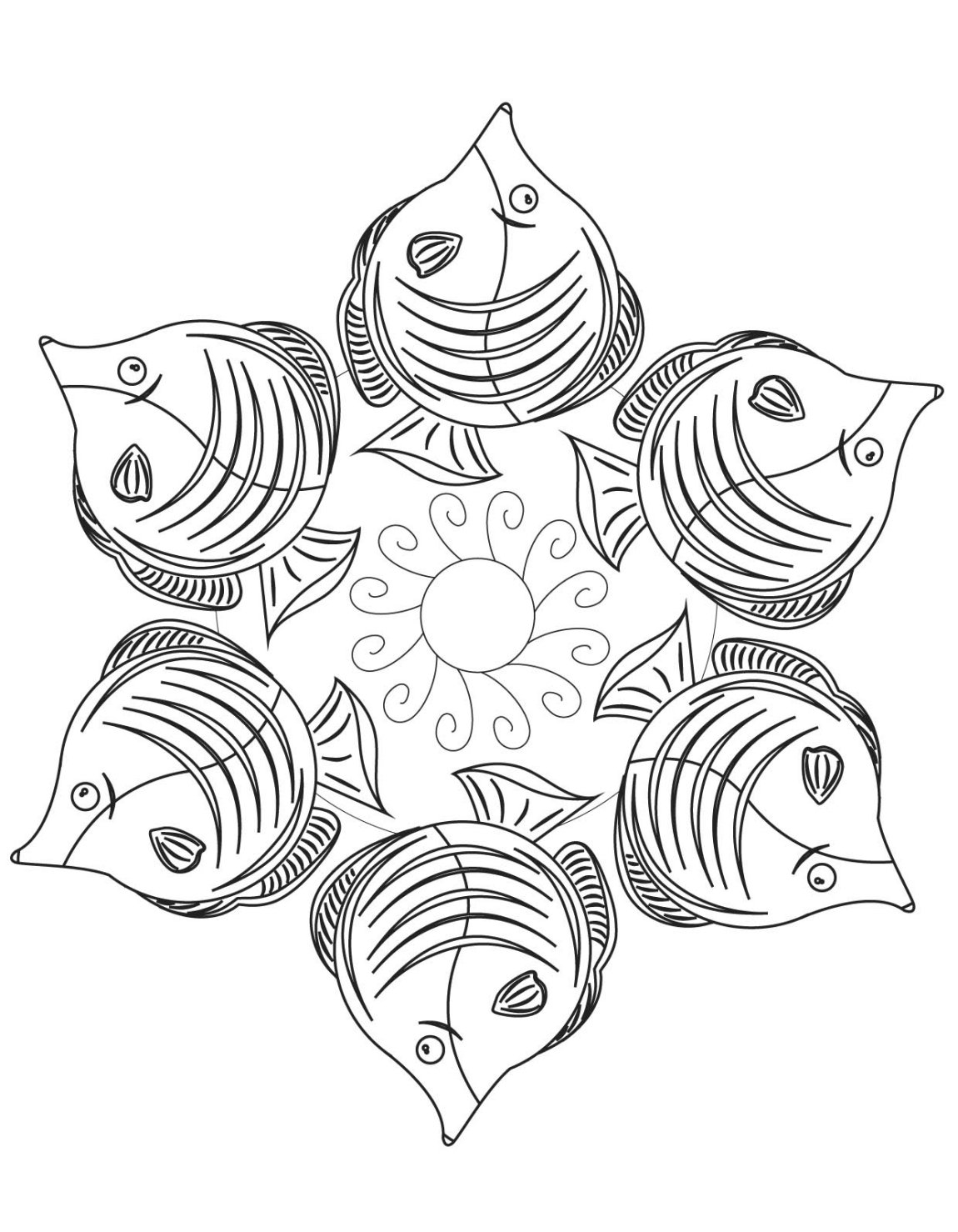 Coloriage de mandalas pour enfants avec motifs circulaires et géométriques
