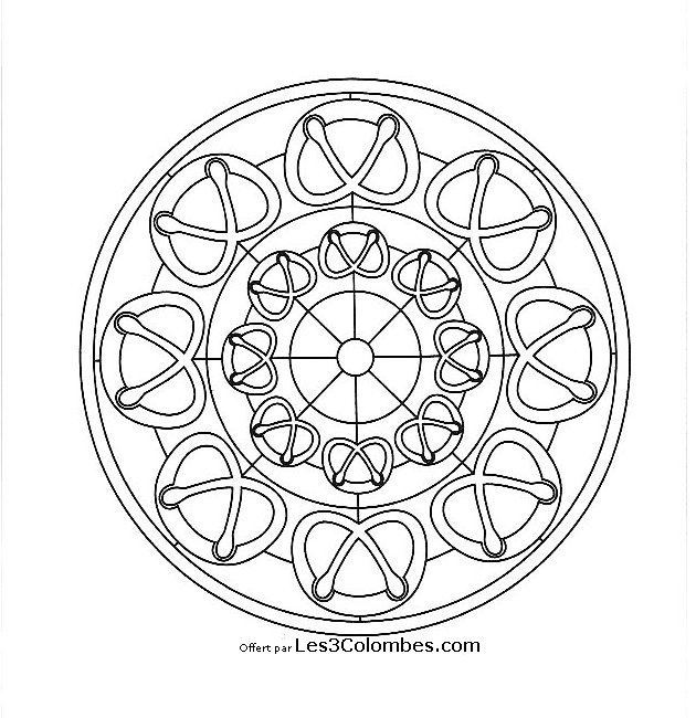 Coloriage de mandalas pour enfants avec motifs géométriques et floraux