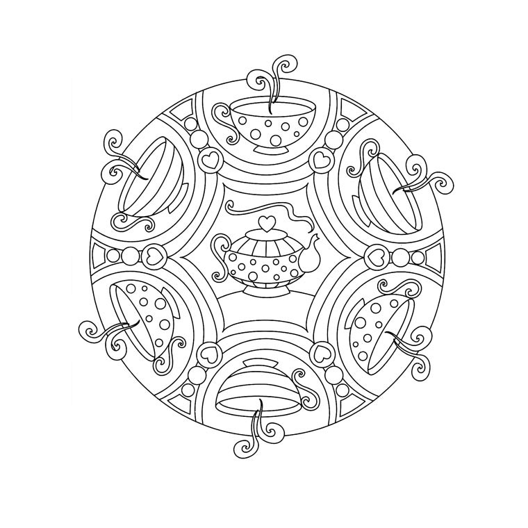 Coloriage de mandalas pour enfants avec motifs géométriques