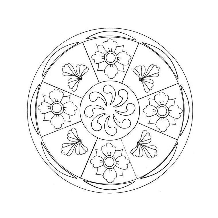 Coloriage de mandalas pour enfants avec motifs circulaires