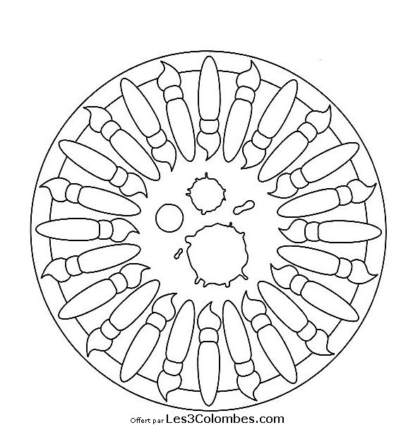 Coloriage de mandalas pour enfants avec motifs symétriques et géométriques